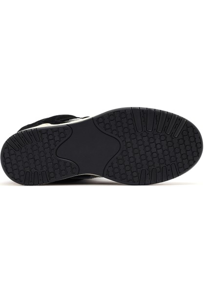 Kadın Siyah Bantlı Dolgu Topuklu Deri Sneaker 25SFD183014