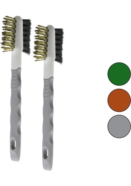 2pcs Çift Taraflı Tel Başlı Tel Fırça Sert - Daha Sert Tel Çıkarılabilir Saplı (5047)