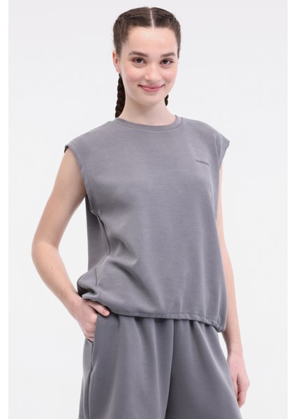 WL MARZIA 11MS444 5FX Gri Kadın Kısa Kol T-Shirt