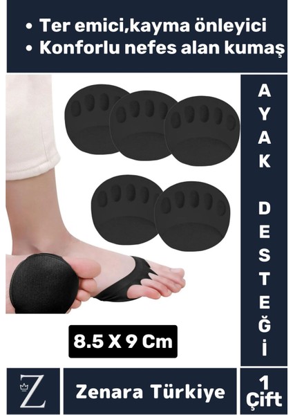 Premium Gündelik Kullanım Kayma Önleyici Ter Emici Esnek Kumaş Ayak Taban Parmak Altı Desteği