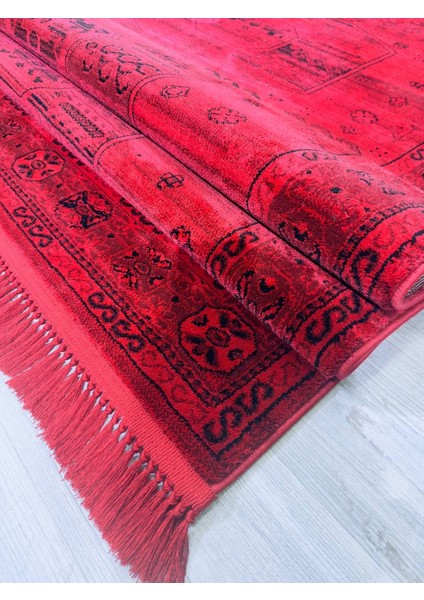 Afgan, Etnik Desenli Kırmızı Sanatsal Dokuma Salon ve Oturma Odası Halısı