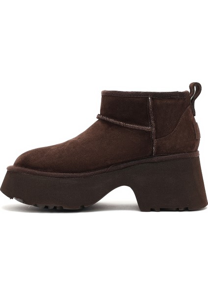 Kadın Kahverengi Kalın Tabanlı Süet Deri Teddy Bot 24WFD142910 fırsatları
