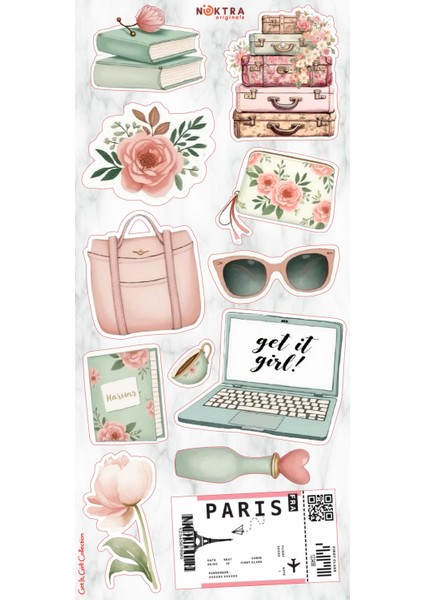Get It Girl! Sticker Seti - Laptop, Telefon, Defter ve Günlükler Için Ideal (11X24 Cm)