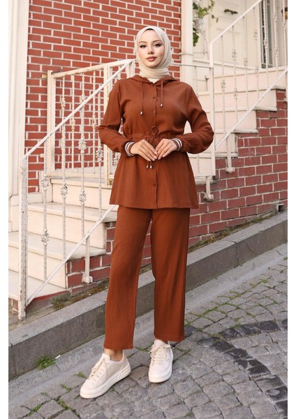 Ribana Detaylı Takım Kahverengi