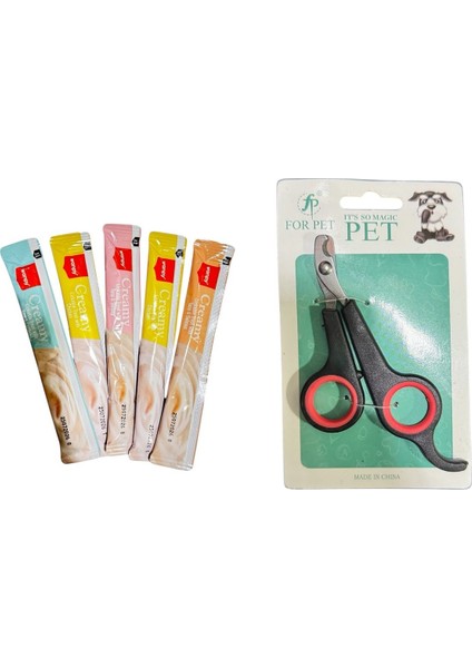 Wanpy 5li Sıvı Kedi Ödül Maması ve Tırnak Makası