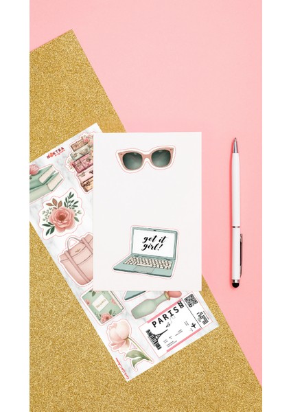 Get It Girl! Sticker Seti - Laptop, Telefon, Defter ve Günlükler Için Ideal (11X24 Cm)