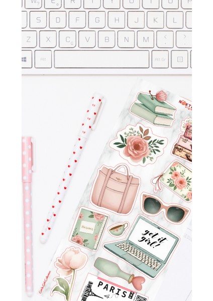 Get It Girl! Sticker Seti - Laptop, Telefon, Defter ve Günlükler Için Ideal (11X24 Cm)