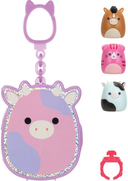 Squish-A-Longs 3 Figür + Yüzük Çantalı Sürpriz Paket Seri 1