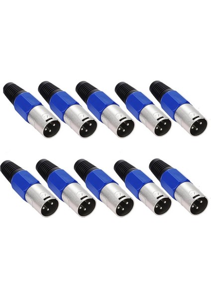 10 Adet - 3 Pin Xlr Erkek Konnektör - Mikrofon Jackı Nx Tip - Profesyonel Ses ve Video Bağlantısı