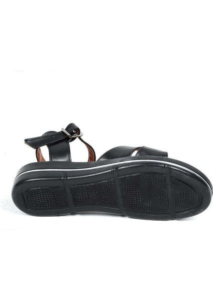 Moda Ayakkabı 5420 Siyah Kadın Günlük Düz Sandalet Ayakkabı fırsatları