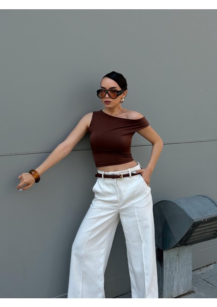 Kadın Kahve Sandy Kumaş Düşük Omuzlu Kalın Askılı Body 29127 fiyatları