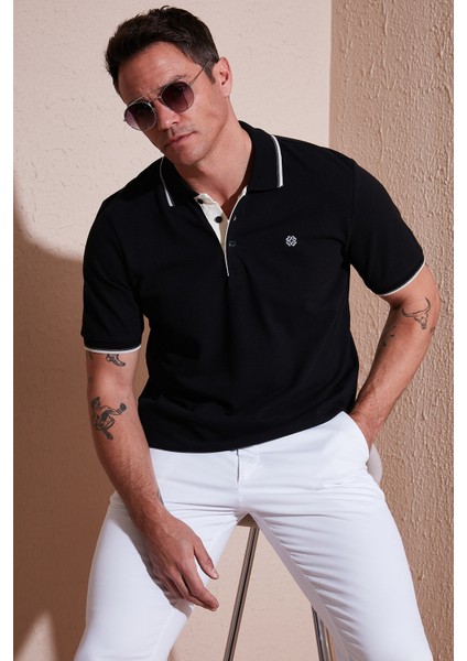 Pamuk Düğmeli Slim Fit Polo Yaka T Shirt Erkek Polo Yaka T Shirt 5902118