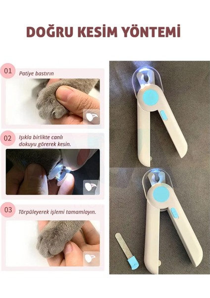 Işıklı Kedi Köpek Tırnak Makası Pet Evcil Hayvanları Için Korumalı Led'li Törpülü Tırnak Makası fiyatları