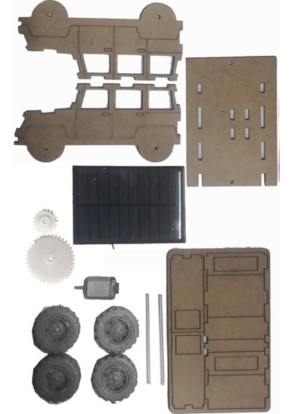 Boyanabilir Güneş Enerjili Jeep Yapım Seti 1 Paket Güneş Paneli Motor Çark Dişli Şaft Deney Seti Solar Enerjili Jeep modelleri