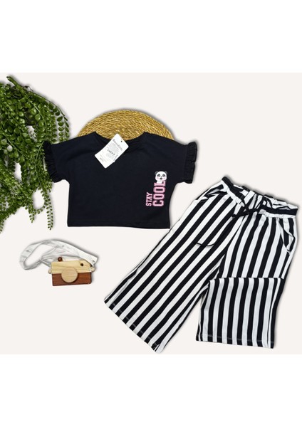 Kız Çocuk Çizgili Pantolonlu Ikili Takım indirimleri