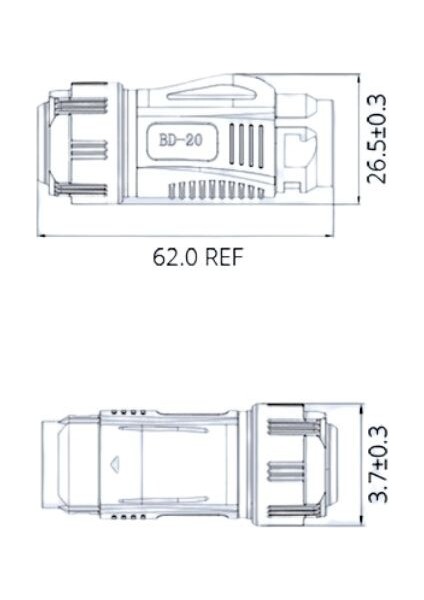 BD-20-C04PE-03-006A 4-Pin Su Geçirmez Konnektör - Erkek