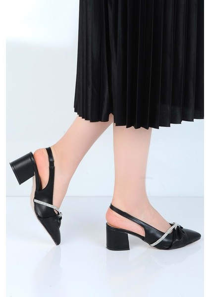 Moda Ayakkabı 01120 Cilt 3cm Topuklu Kadın Ayakkabı