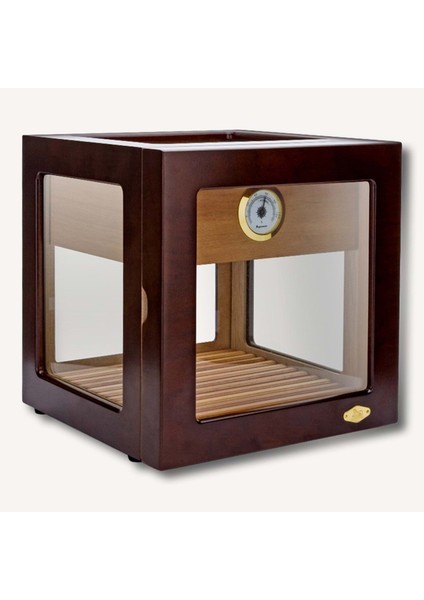 Cam Küp Cedar Tepsili Humidor 40LIK