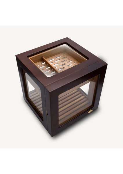 Cam Küp Cedar Tepsili Humidor 40LIK modelleri