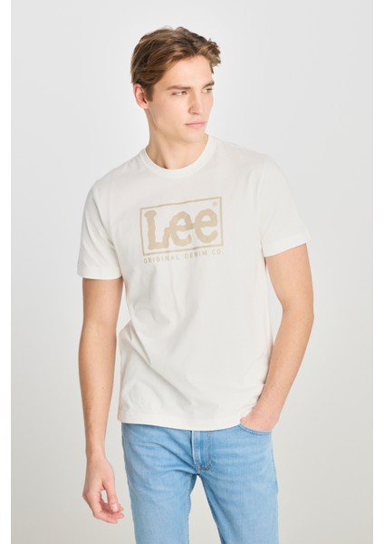 % 100 Pamuk Regular Fit Bisiklet Yaka Logolu T Shirt Erkek T Shirt L68TYSMK