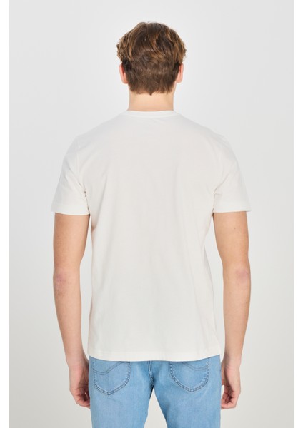 % 100 Pamuk Regular Fit Bisiklet Yaka Logolu T Shirt Erkek T Shirt L68TYSMK