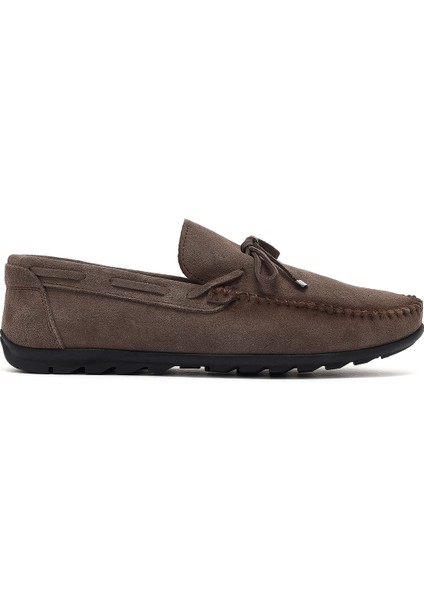 Erkek Vizon Süet Deri Casual Loafer 25SFD754310