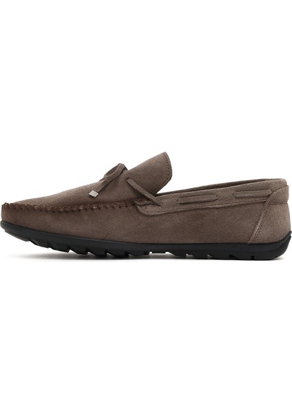 Erkek Vizon Süet Deri Casual Loafer 25SFD754310