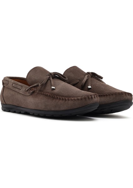 Erkek Vizon Süet Deri Casual Loafer 25SFD754310