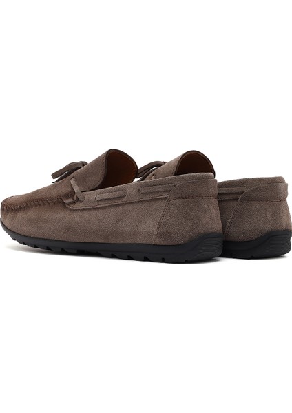 Erkek Vizon Süet Deri Casual Loafer 25SFD754310