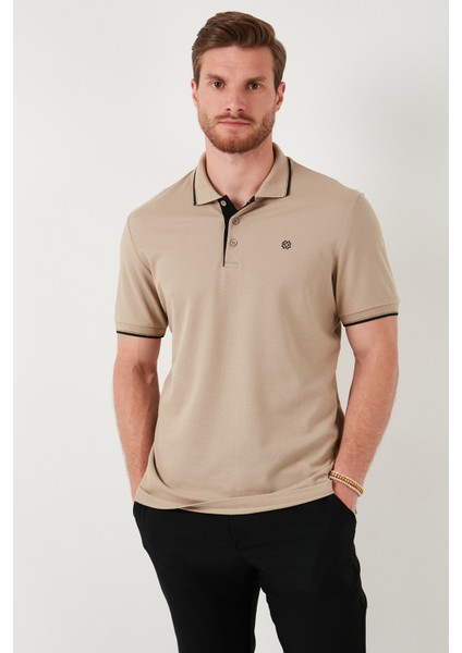 Pamuklu Slim Fit Şerit Detaylı Düğmeli Polo Yaka 4'lü Paket T Shirt Erkek T Shirt 5902118S4
