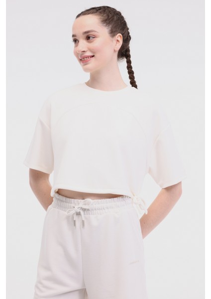 Wl Lın 11QFYY433-084 5fx Ekru Kadın Kısa Kol T-Shirt