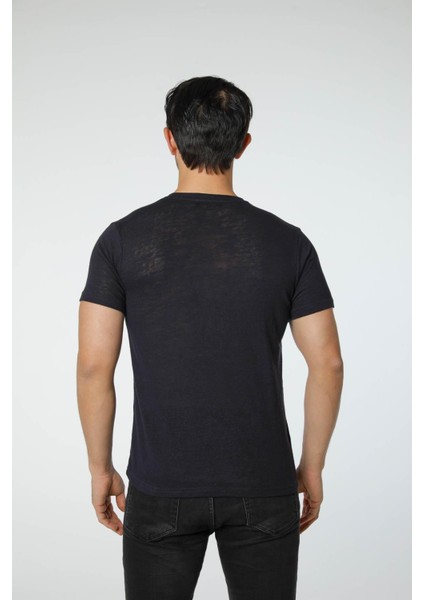 Keten Bisiklet Yaka T-Shirt