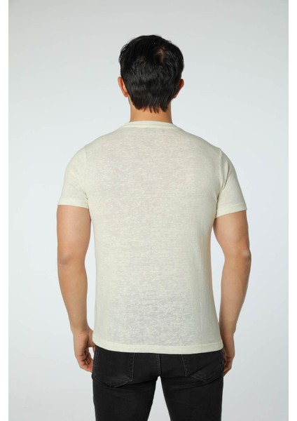Keten Bisiklet Yaka T-Shirt
