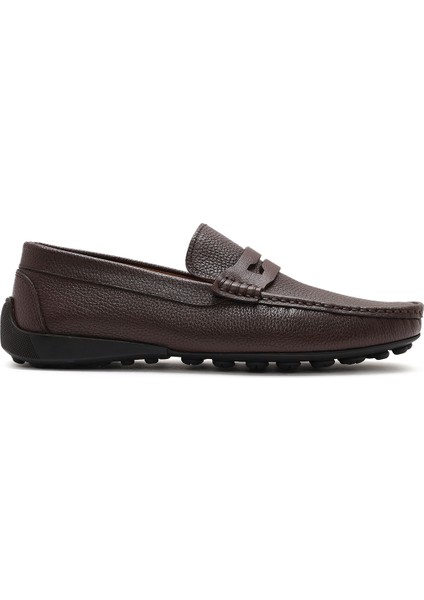 Erkek Kahverengi Deri Casual Loafer 25SFD7551FT