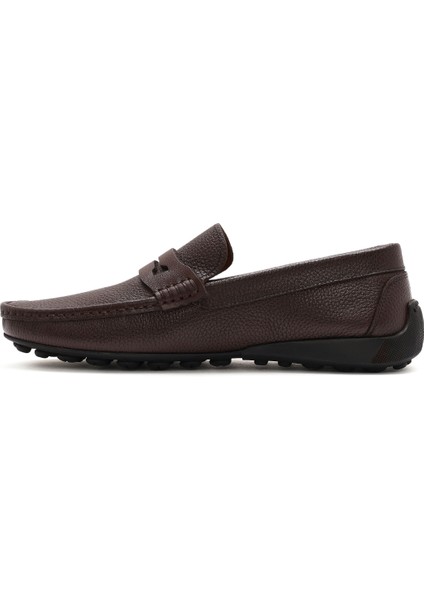 Erkek Kahverengi Deri Casual Loafer 25SFD7551FT