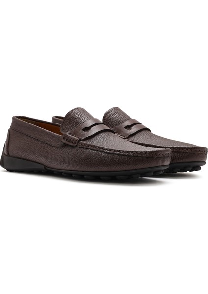 Erkek Kahverengi Deri Casual Loafer 25SFD7551FT