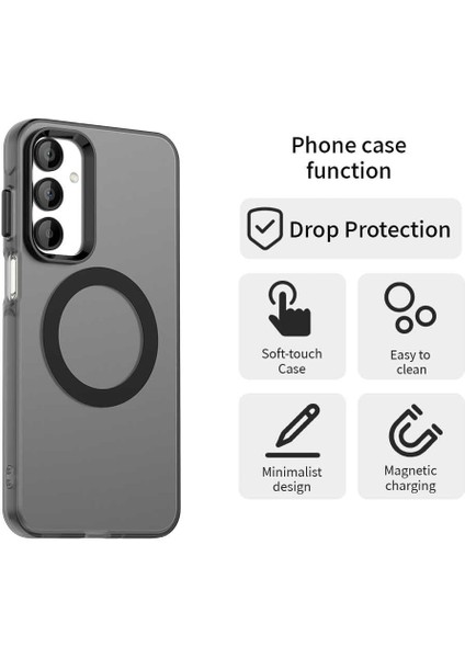 Samsung Galaxy A16 Kılıf Kamera Çıkıntılı Mat Magsafe Şarj Özellikli Kenarları Renkli Premium Sert Kapak
