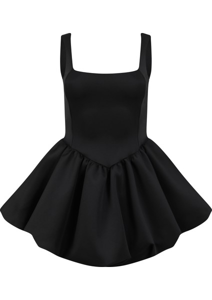 Paros Balon Etekli Kısa Elbise