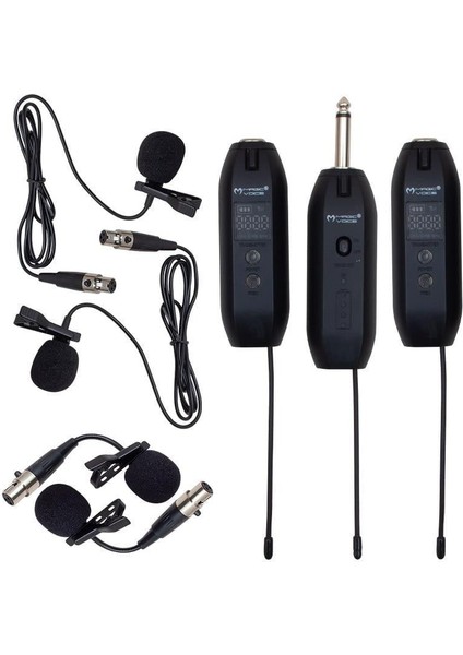 MV-19596 Uhf Yaka Tipi Enstrüman Dörtlü Mikrofon Set