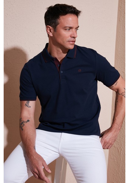 Pamuk Düğmeli Slim Fit Polo Yaka T Shirt Erkek Polo Yaka T Shirt 5902118