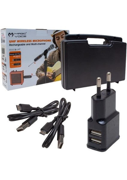 MV-19590 Uhf Kablosuz Amfi ve Enstrüman Aksesuarı Üçlü Set