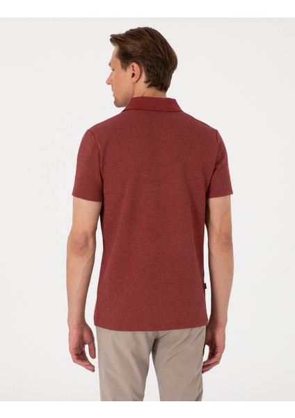 Erkek Nar Slim Fit Örme Dokulu Polo Yaka Tişört 50310171-VR239 indirimleri