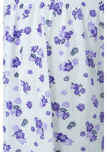 Kadın Yazlık içlik Anne Pijama Altı Lastikli Paça %100 Pamuk Çiçekli Desenli Klasik Rahat