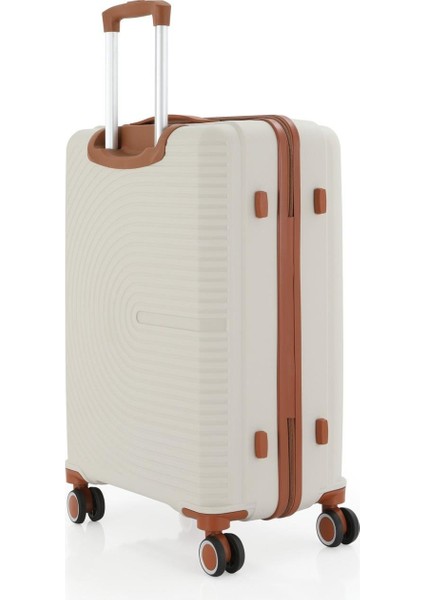 Polipropilen Valiz V374 75 cm Büyük Boy Kemik-Kahve fırsatları