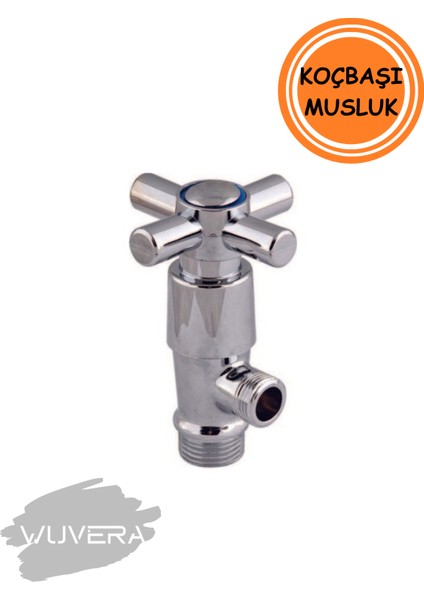Koçbaşı Aç Kapa Ara Musluk 1/2” Dişli Tse Belgeli Prinç Gövde