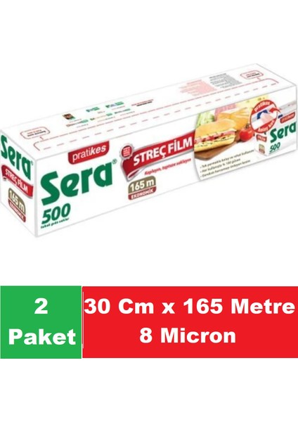 Streç Film 30 cm x 165 mt 8 Micron x 2 Paket