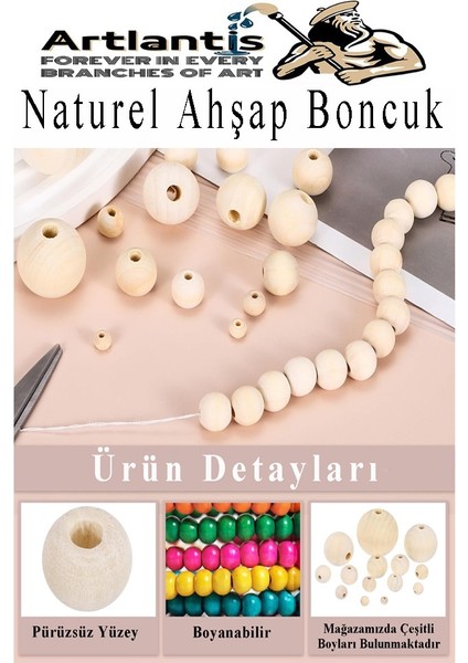 Naturel Ahşap Boncuk 18MM 50 Li 1 Paket Ham Boyanabilir Ahşap Yuvarlak Doğal Boncuklar Takı Tasarım Ektinlik Kreş Okul fiyatları