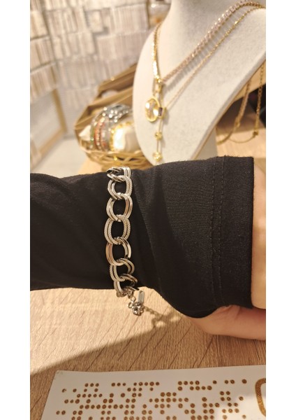 Çelik Silver Zincir Model Kararmaz Bileklik fiyatları