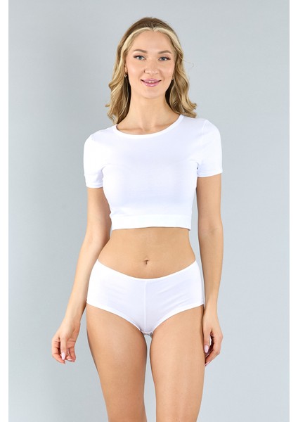 Pamuklu Beyaz Basic Kadın Boxer Külot 3'lü Paket