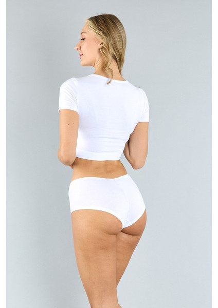 Pamuklu Beyaz Basic Kadın Boxer Külot 3'lü Paket